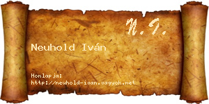 Neuhold Iván névjegykártya
